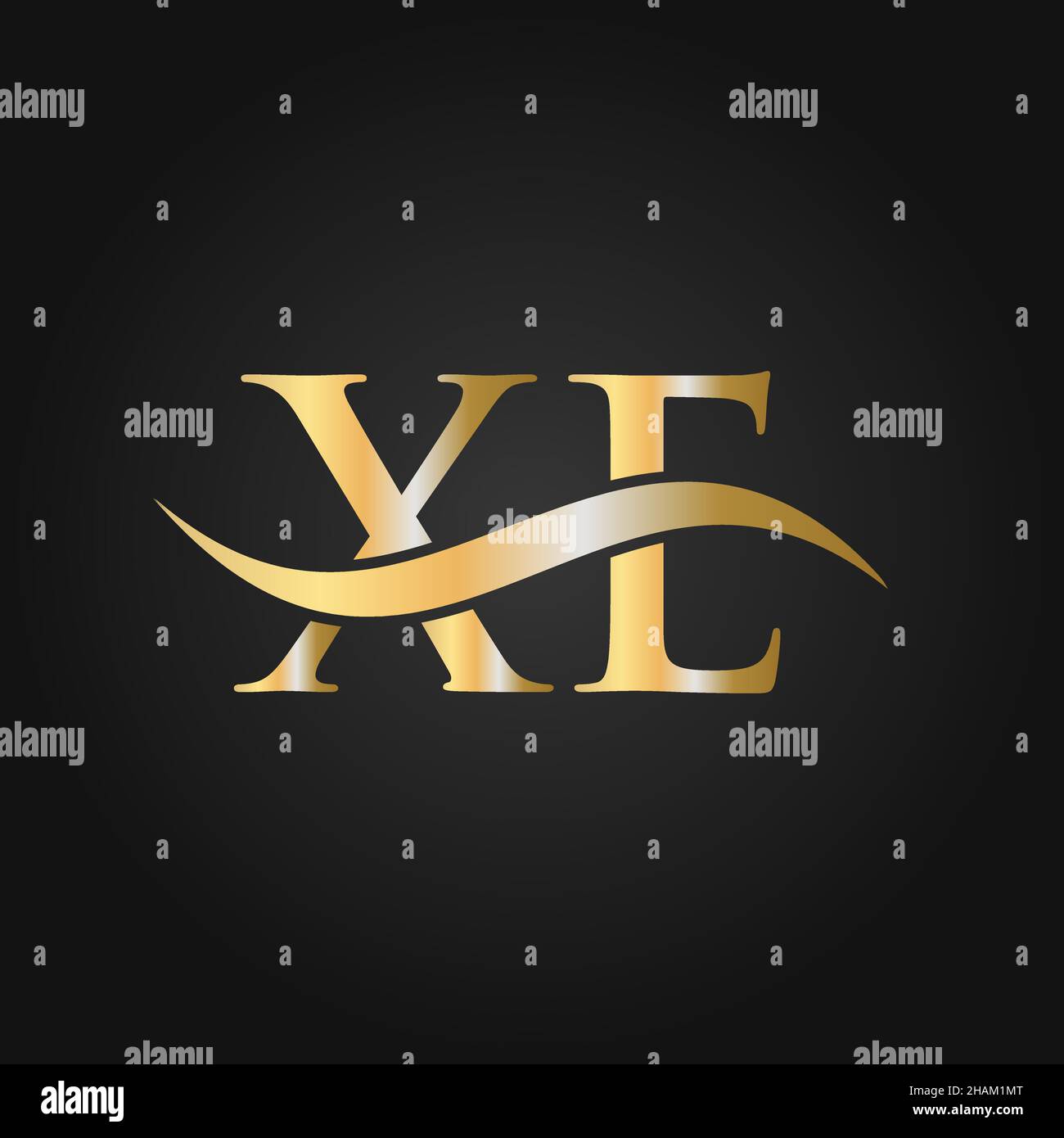 Letter XE Logo Design Template. XE, X E Letter Logo Modern, Flat, Minimalist, Business, Company Sign Stock Vector