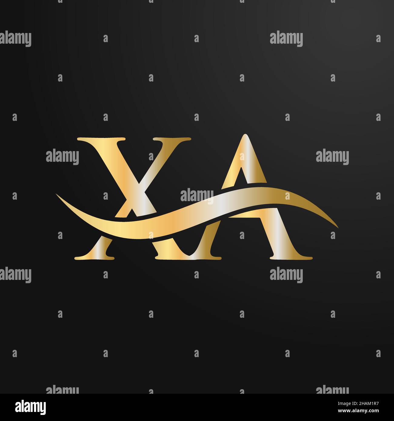 Letter XA Logo Design Template. XA, X A Letter Logo Modern, Flat, Minimalist, Business, Company Sign Stock Vector