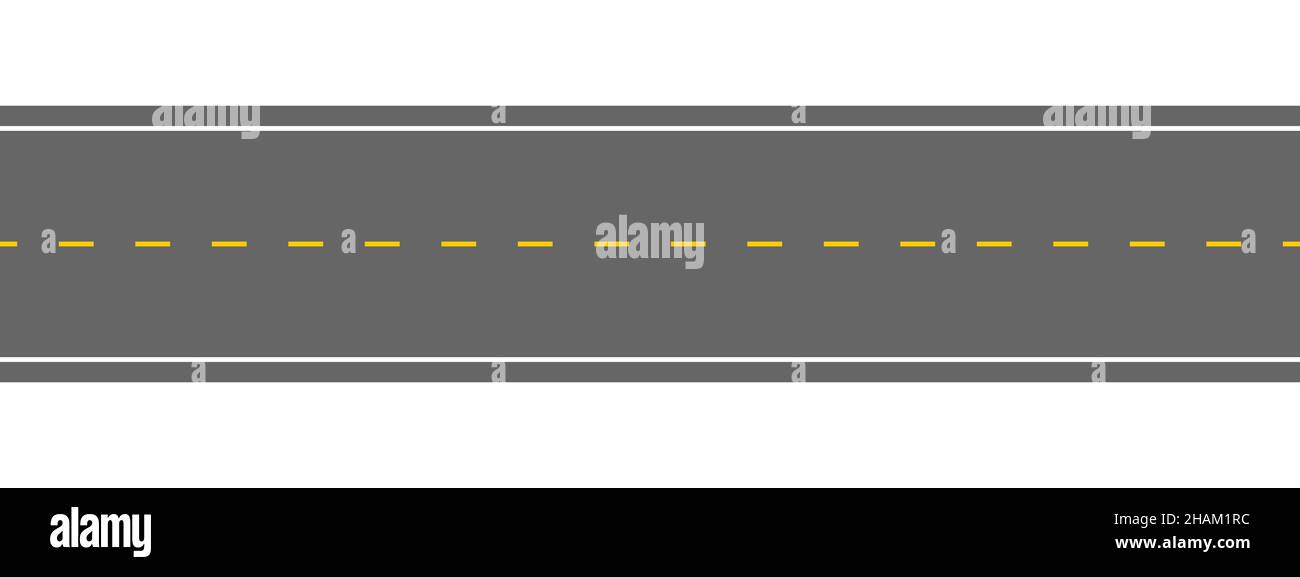 Empty straight road with marking. Horizontal highway overhead view ...