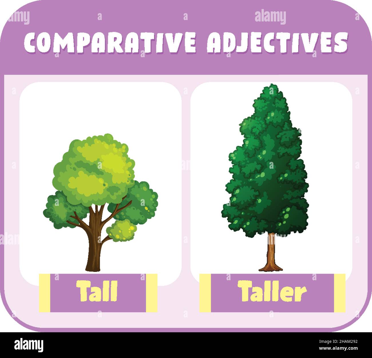 Comparative Adjectives for word tall illustration Stock Vector Image