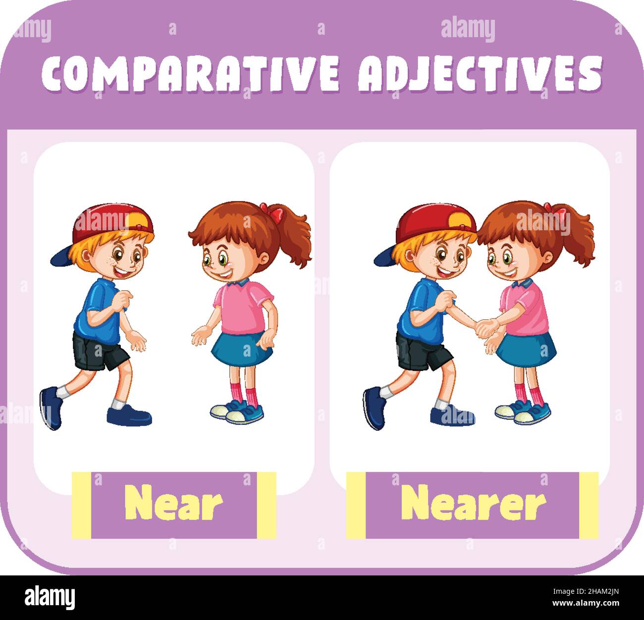 Comparative Adjectives for word near illustration Stock Vector Image ...