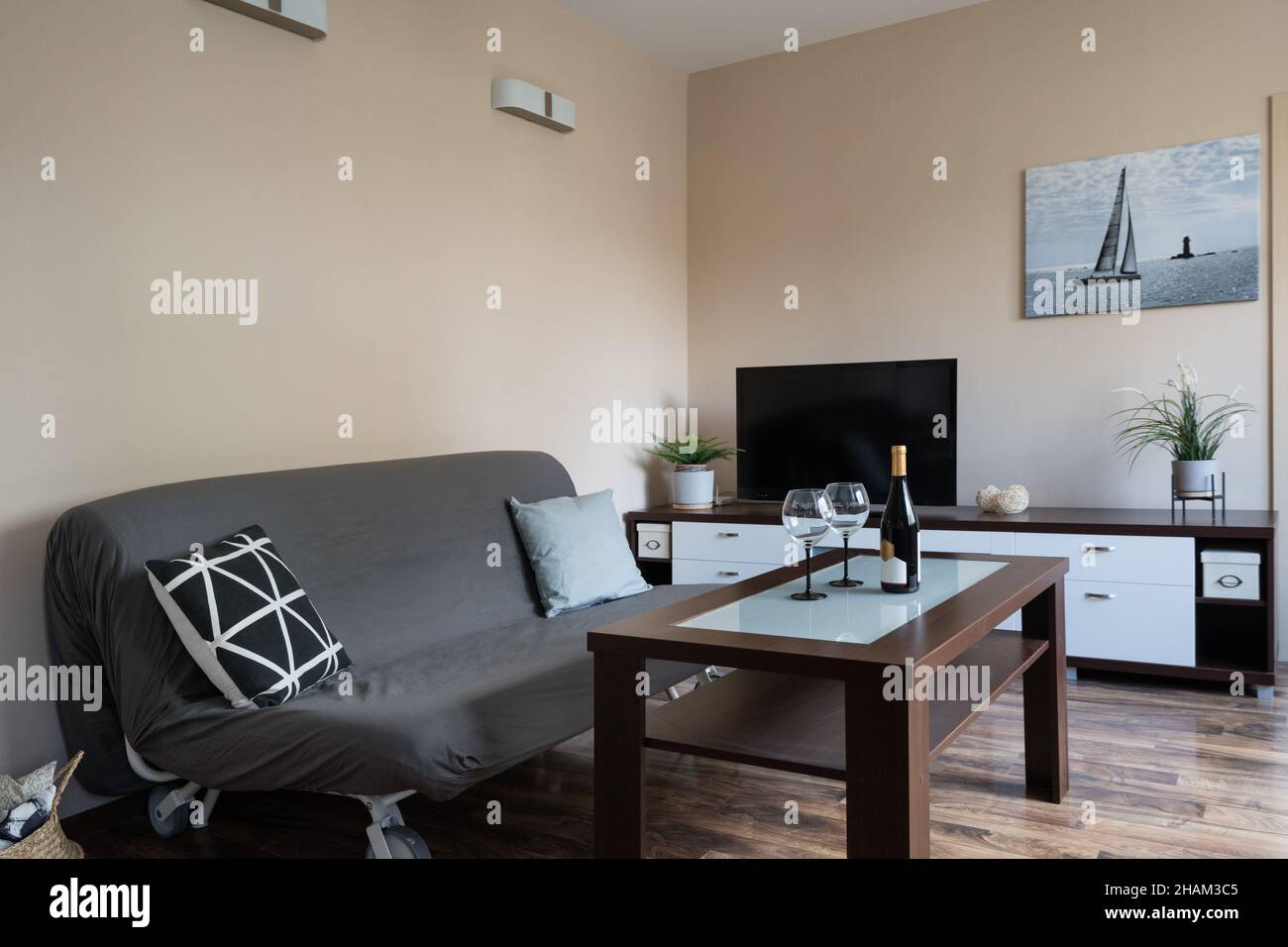 Interior of living room in contemporary apartment Stock Photo - Alamy