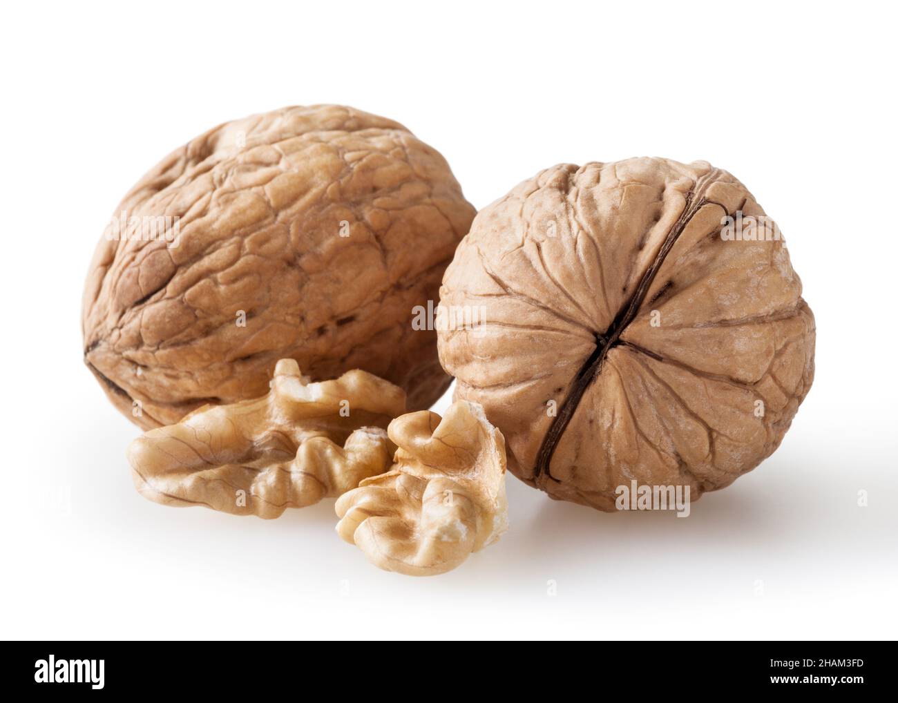 Walnuts isolated on white background with clipping path Stock Photo
