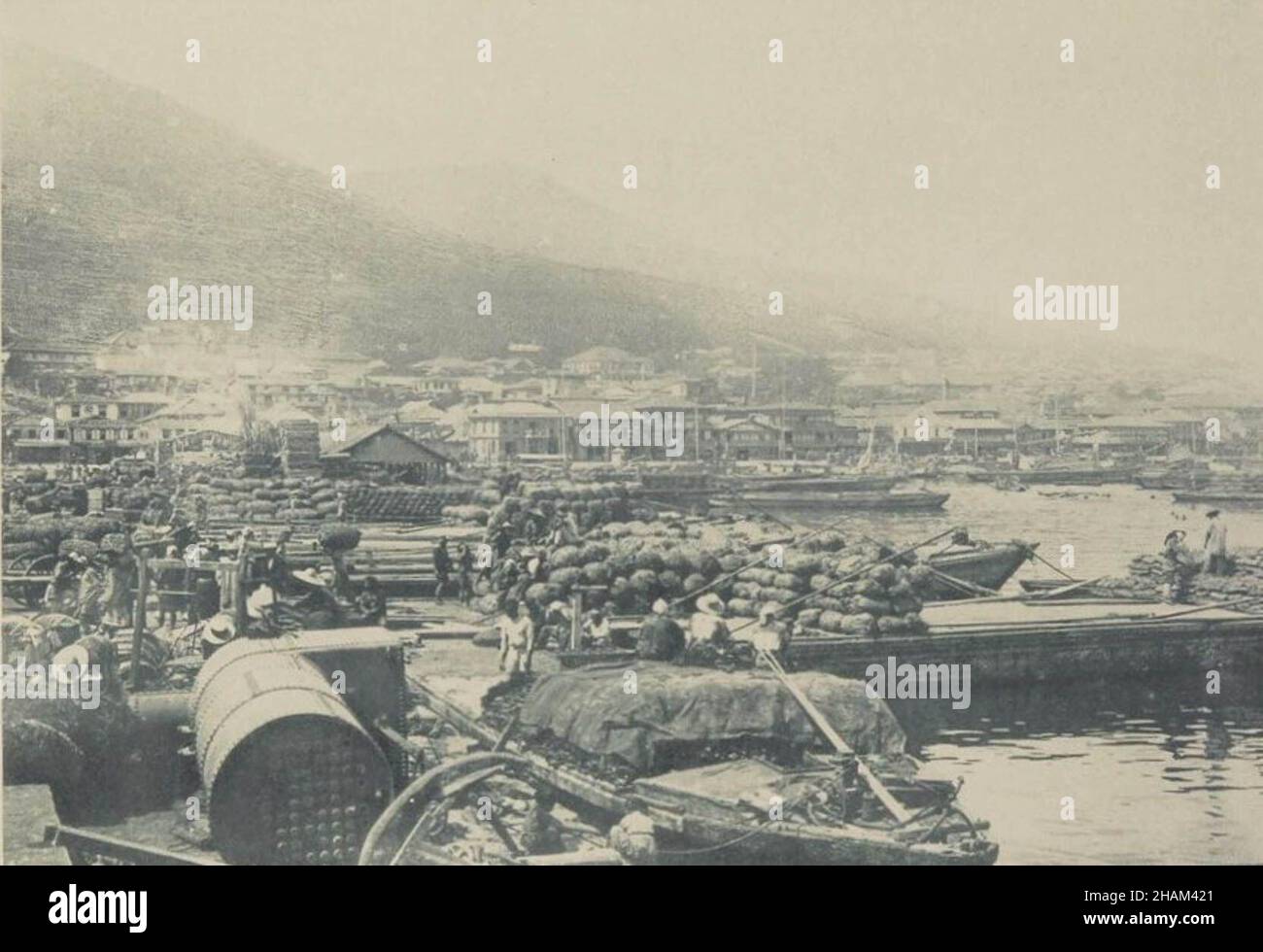 Port of Hakodate in 1897 Stock Photo