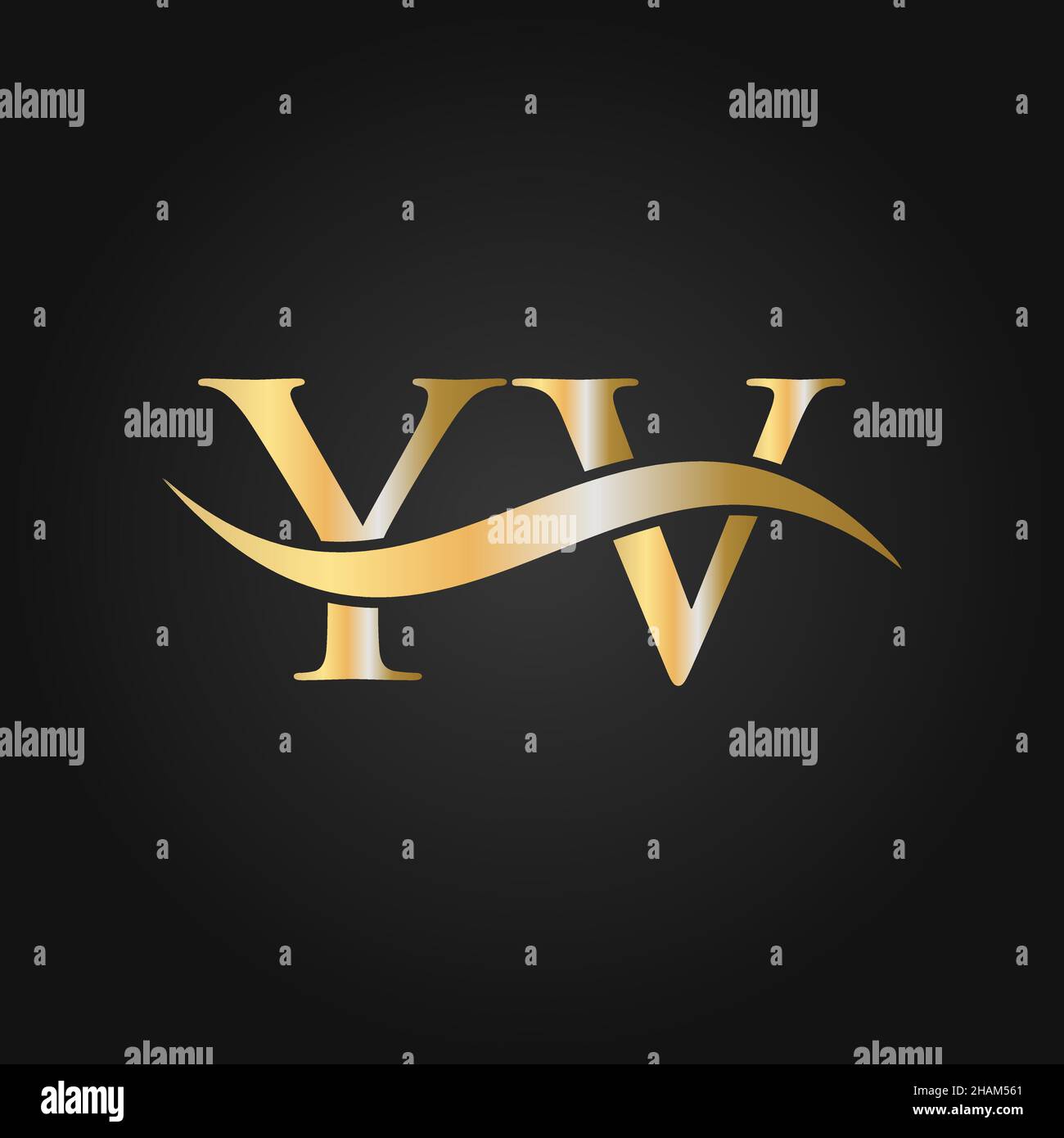 Letter YV Logo Design Template. YV, Y V Letter Logo Modern, Flat, Minimalist, Business, Company Sign Stock Vector