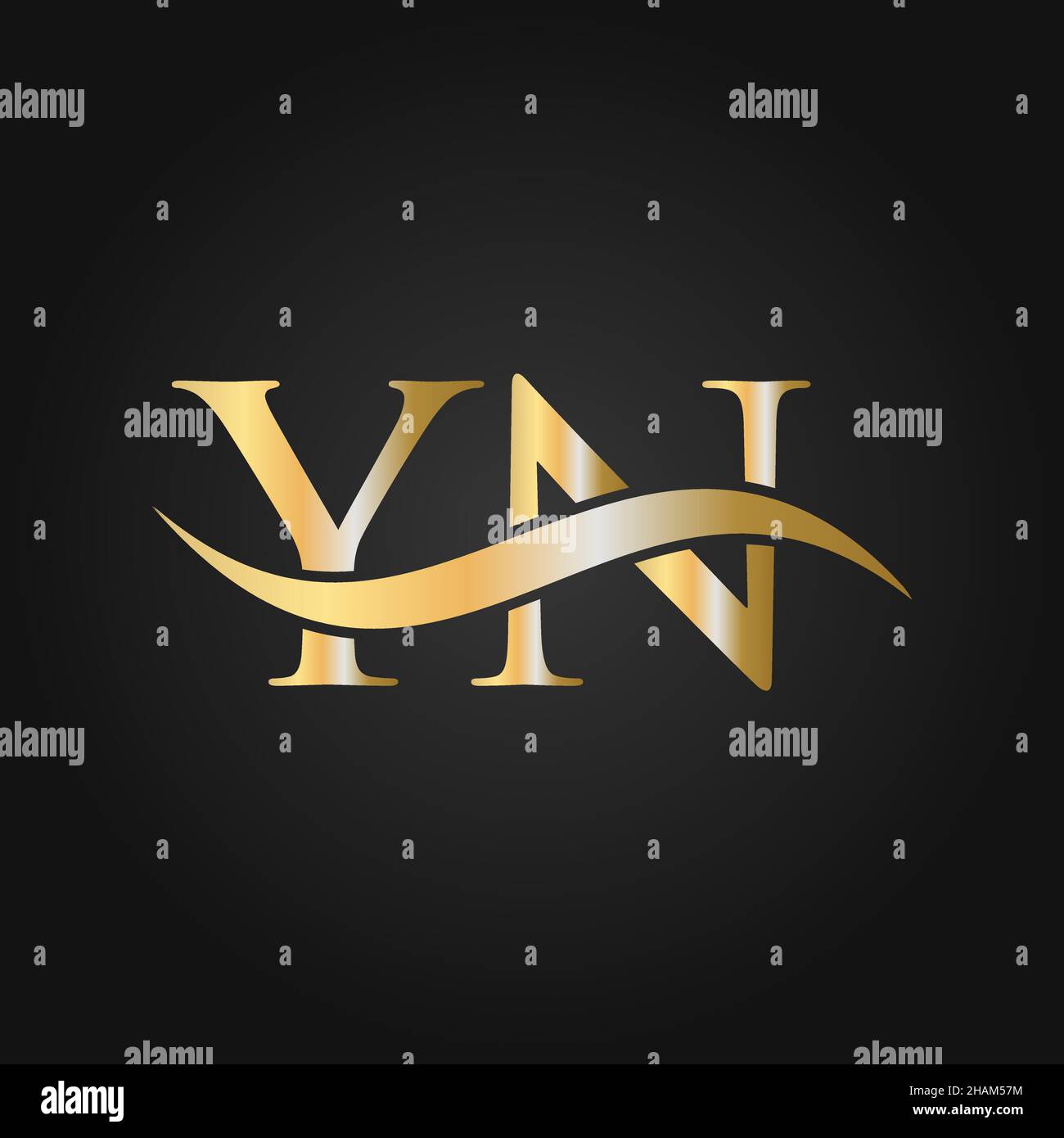 Letter YN Logo Design Template. YN, Y N Letter Logo Modern, Flat, Minimalist, Business, Company Sign Stock Vector