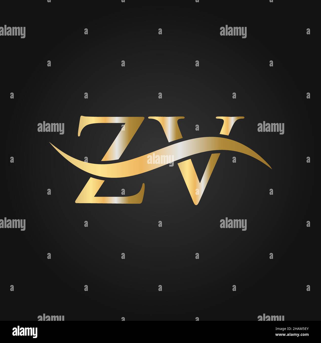Letter ZV Logo Design Template. ZV, Z V Letter Logo Modern, Flat ...