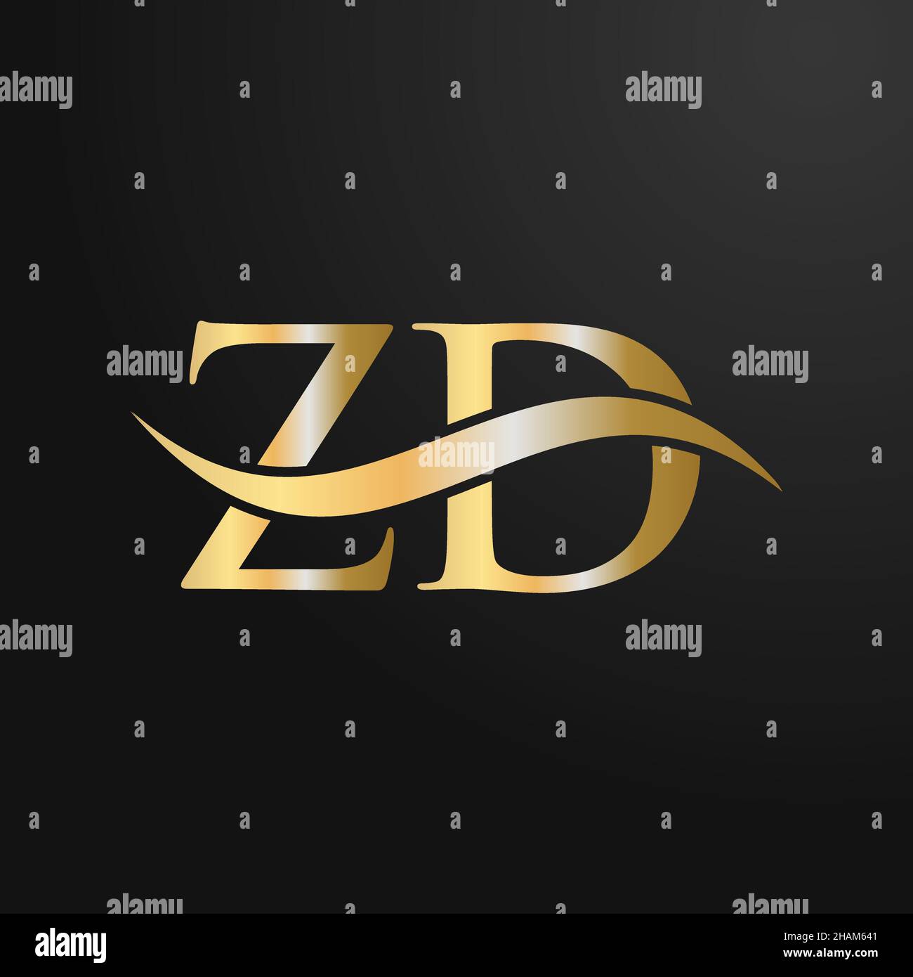Letter ZD Logo Design Template. ZD, Z D Letter Logo Modern, Flat, Minimalist, Business, Company Sign Stock Vector
