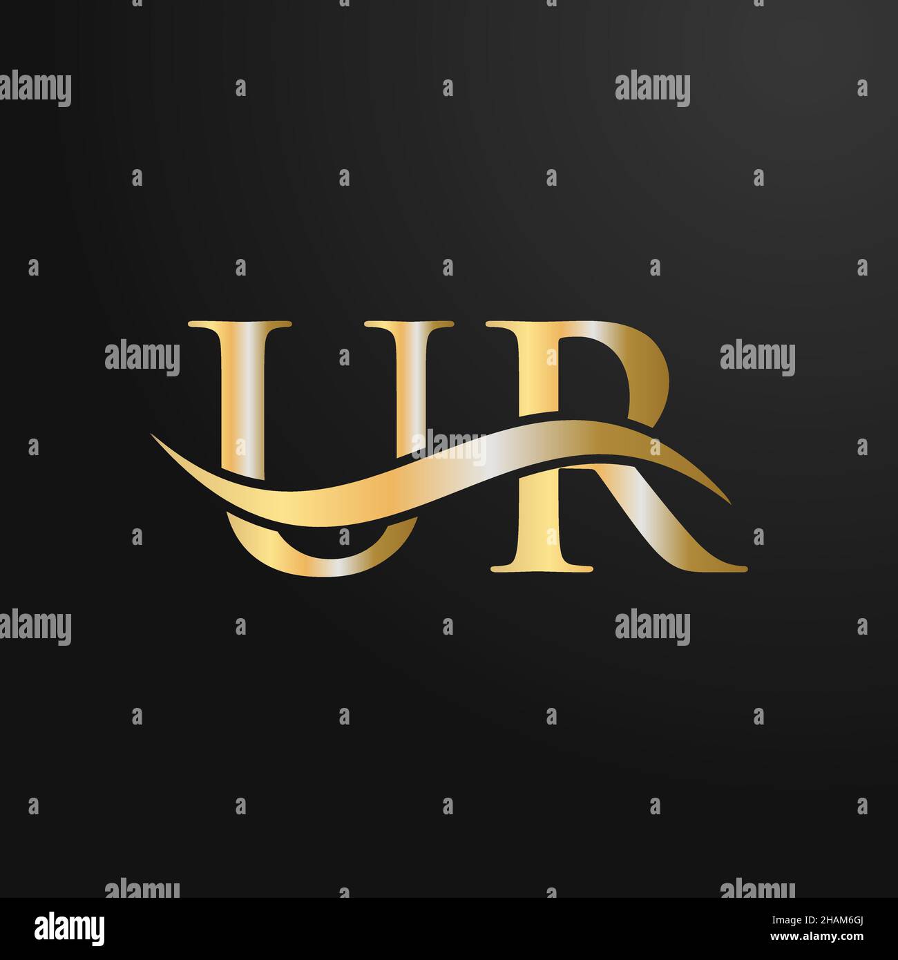 Letter UR Logo Design Template. UR, U R Letter Logo Modern, Flat, Minimalist, Business, Company Sign Stock Vector