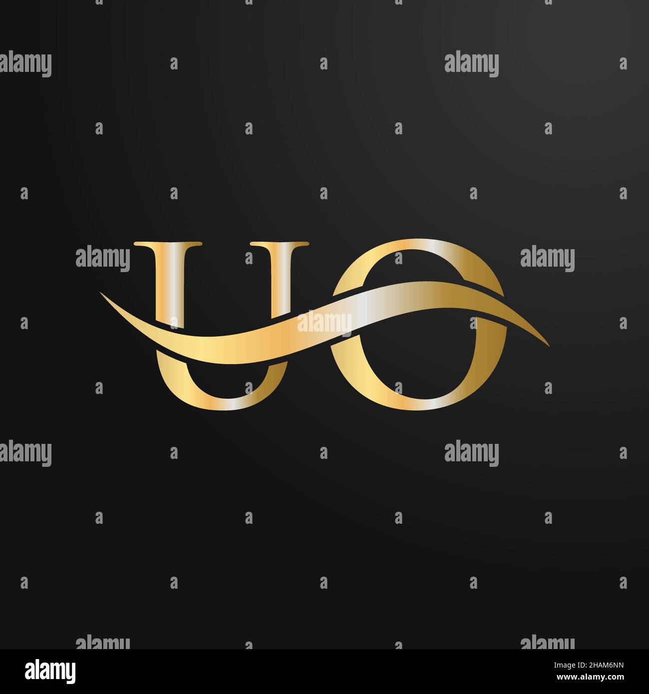 Letter UO Logo Design Template. UO, U O Letter Logo Modern, Flat, Minimalist, Business, Company Sign Stock Vector