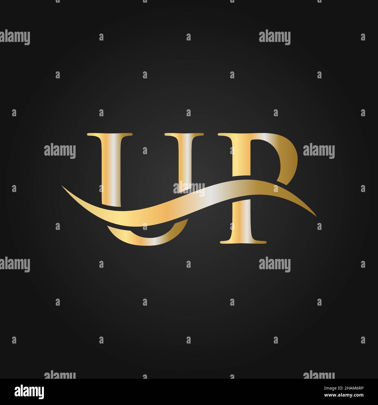 Letter UP Logo Design Template. UP, U P Letter Logo Modern, Flat, Minimalist, Business, Company Sign Stock Vector