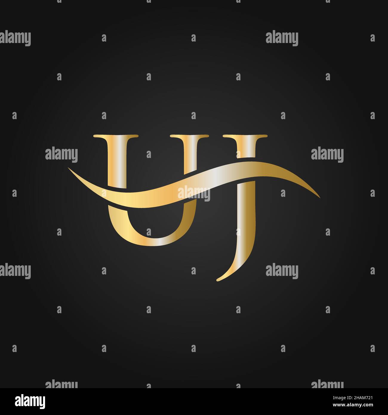 Letter UJ Logo Design Template. UJ, U J Letter Logo Modern, Flat, Minimalist, Business, Company Sign Stock Vector