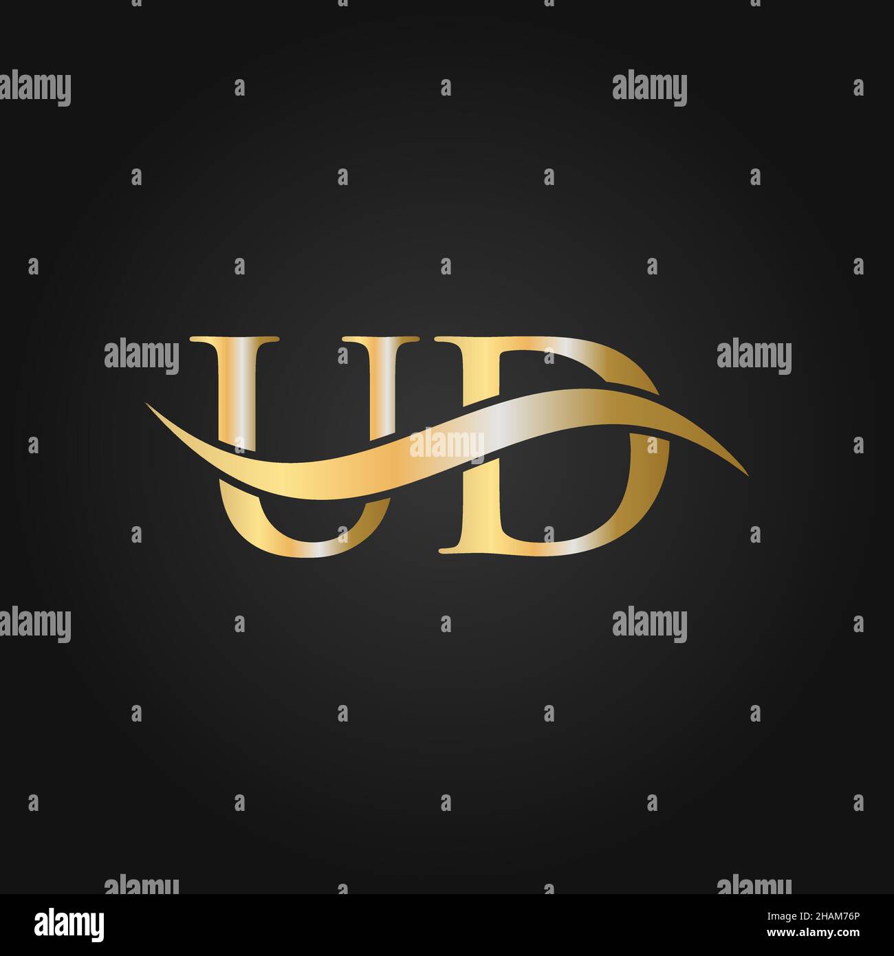 Letter UD Logo Design Template. UD, U D Letter Logo Modern, Flat, Minimalist, Business, Company Sign Stock Vector