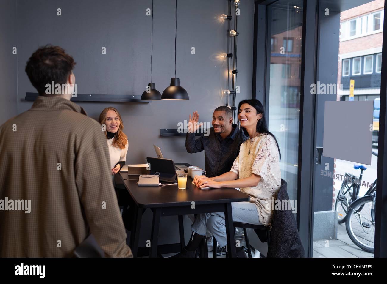 Coworkers having meeting Stock Photo