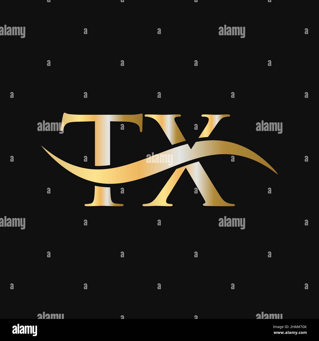 Letter TX Logo Design Template. TX, T X Letter Logo Modern, Flat, Minimalist, Business, Company Sign Stock Vector