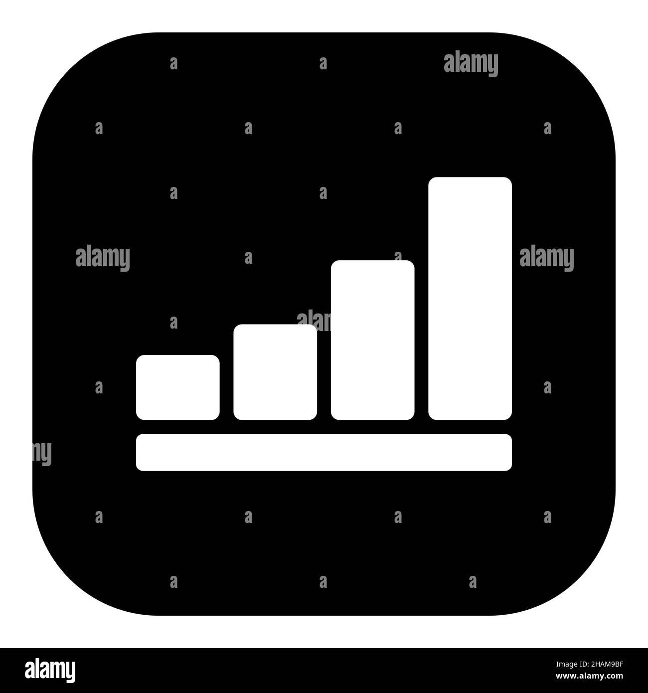 Bar chart and app icon Stock Photo - Alamy