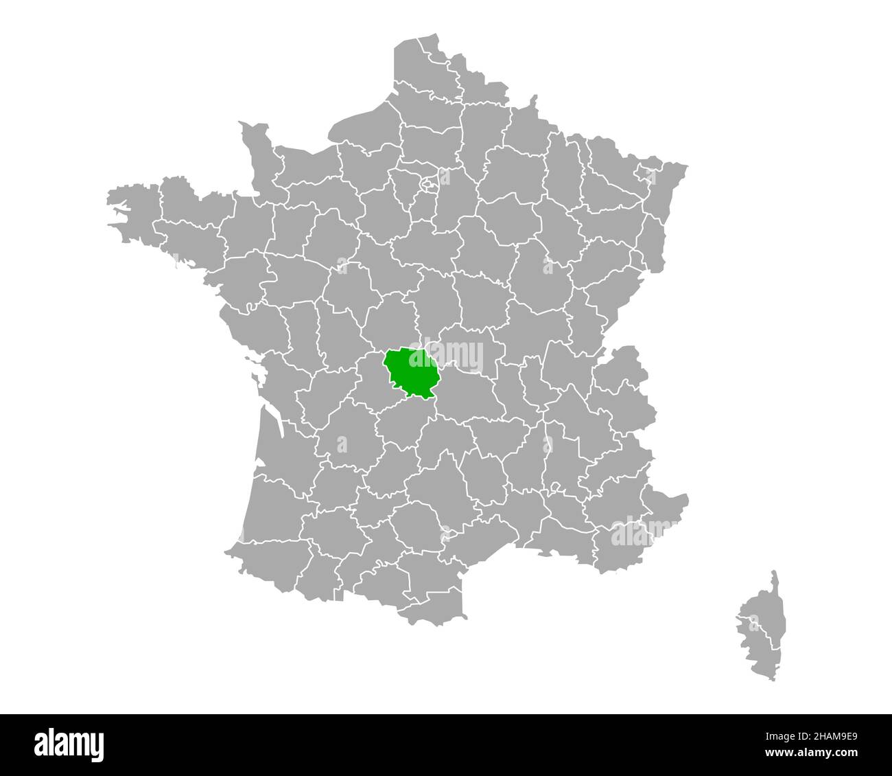 Map of Creuse in France Stock Photo Alamy