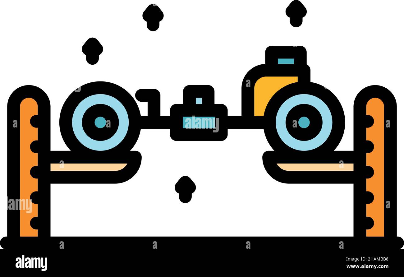Car lift mechanism icon. Outline car lift mechanism vector icon color