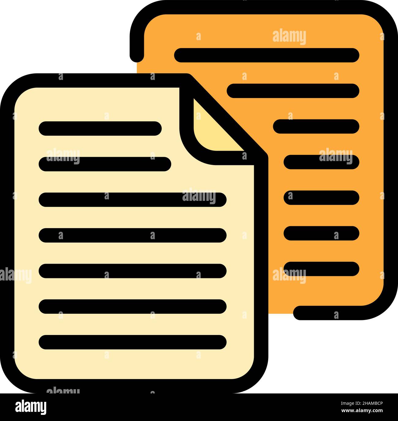 Papers scenario icon. Outline papers scenario vector icon color flat isolated Stock Vector