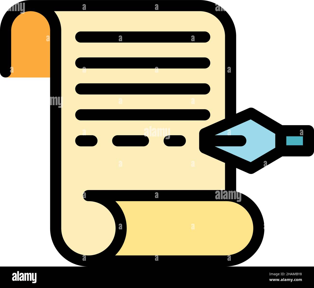 Write scenario icon. Outline write scenario vector icon color flat isolated Stock Vector