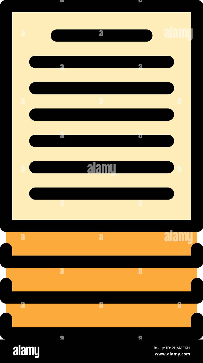 Documents scenario icon. Outline documents scenario vector icon color flat isolated Stock Vector
