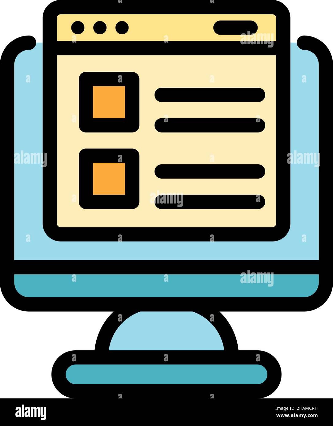 Online scenario icon. Outline online scenario vector icon color flat ...