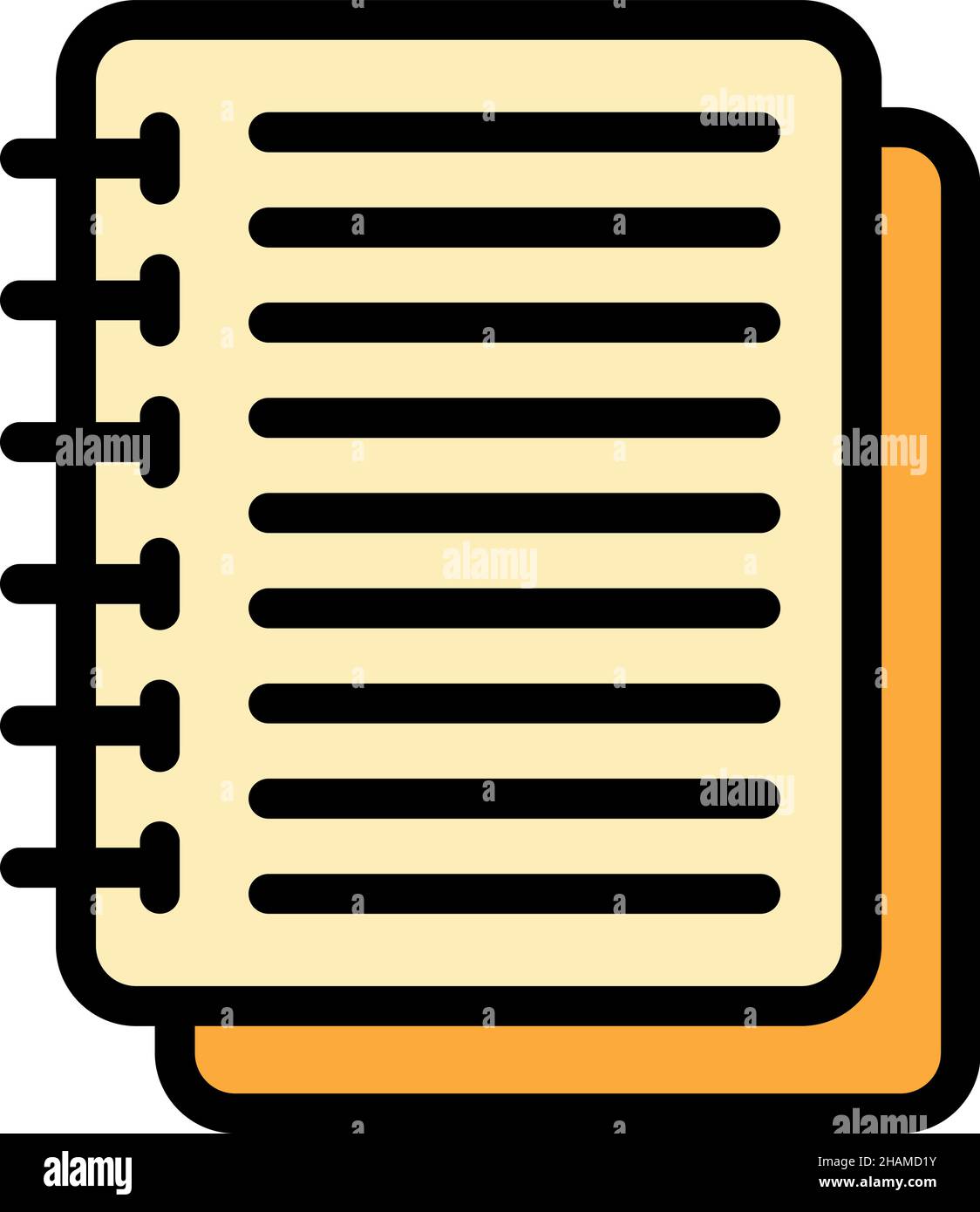 Notebook scenario icon. Outline notebook scenario vector icon color flat isolated Stock Vector