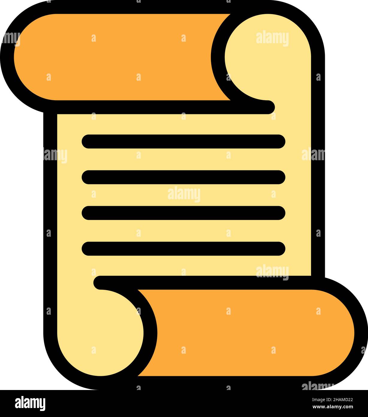 Scenario scroll icon. Outline scenario scroll vector icon color flat isolated Stock Vector