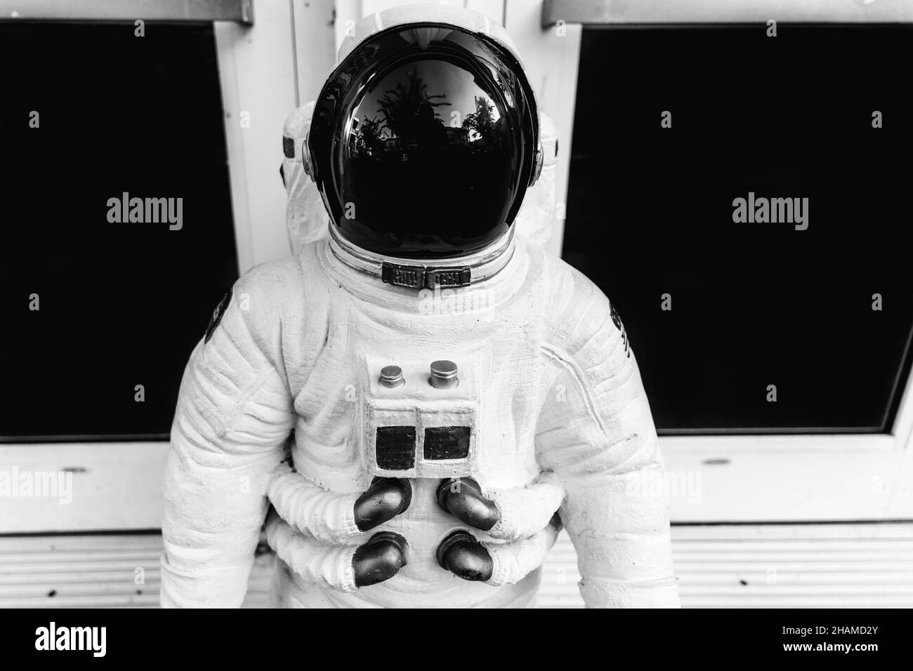 Scenic shot of a novelty white astronaut costume Stock Photo