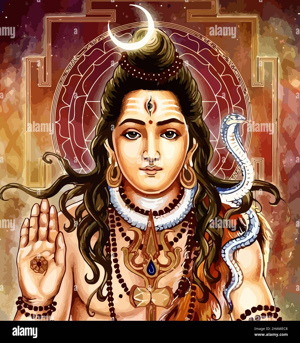 hinduism lord shiva spiritual illustration holy Stock Photo - Alamy