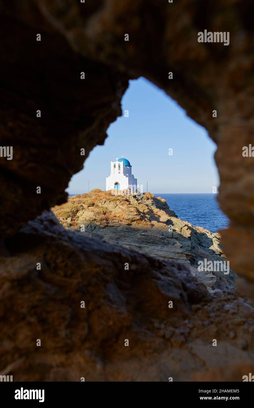 The Church of Seven Martyrs in Kastro, Sifnos, Cyclades Islands, Greece Stock Photo