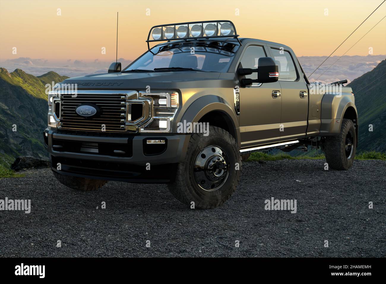 Ford F-450 Limited, or the world's most luxurious pickup as a car that handles well off-road Stock Photo
