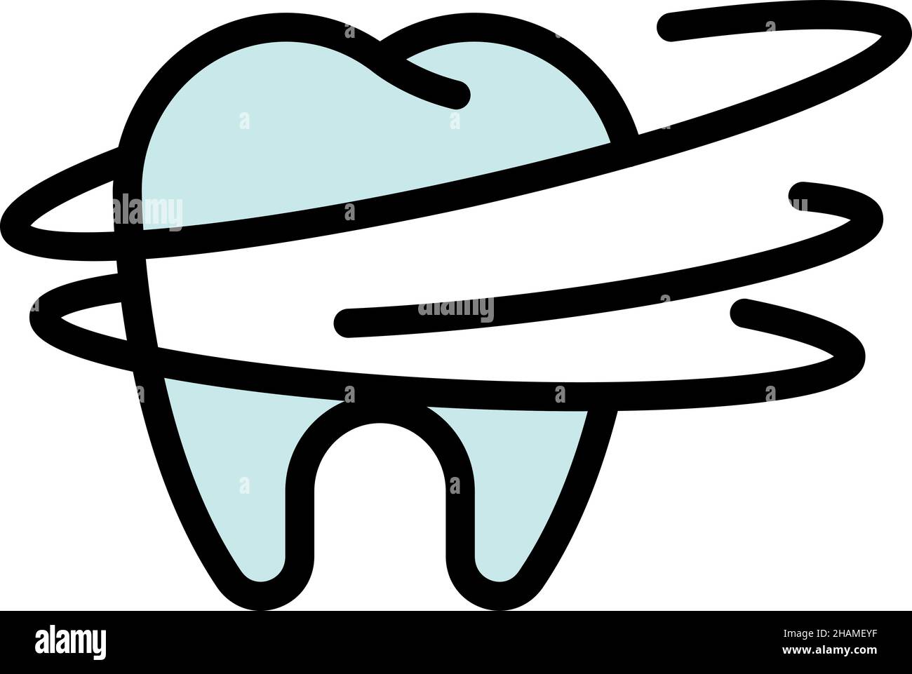 Dental hygiene icon. Outline dental hygiene vector icon color flat