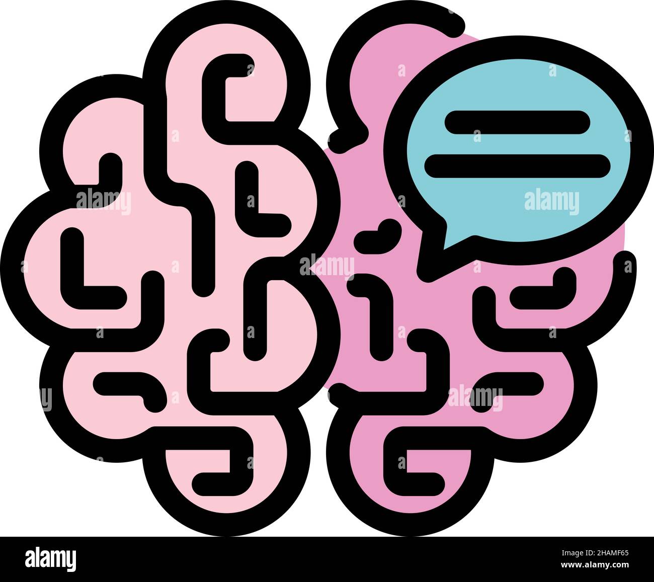 Cloud idea icon. Outline cloud idea vector icon color flat isolated Stock Vector
