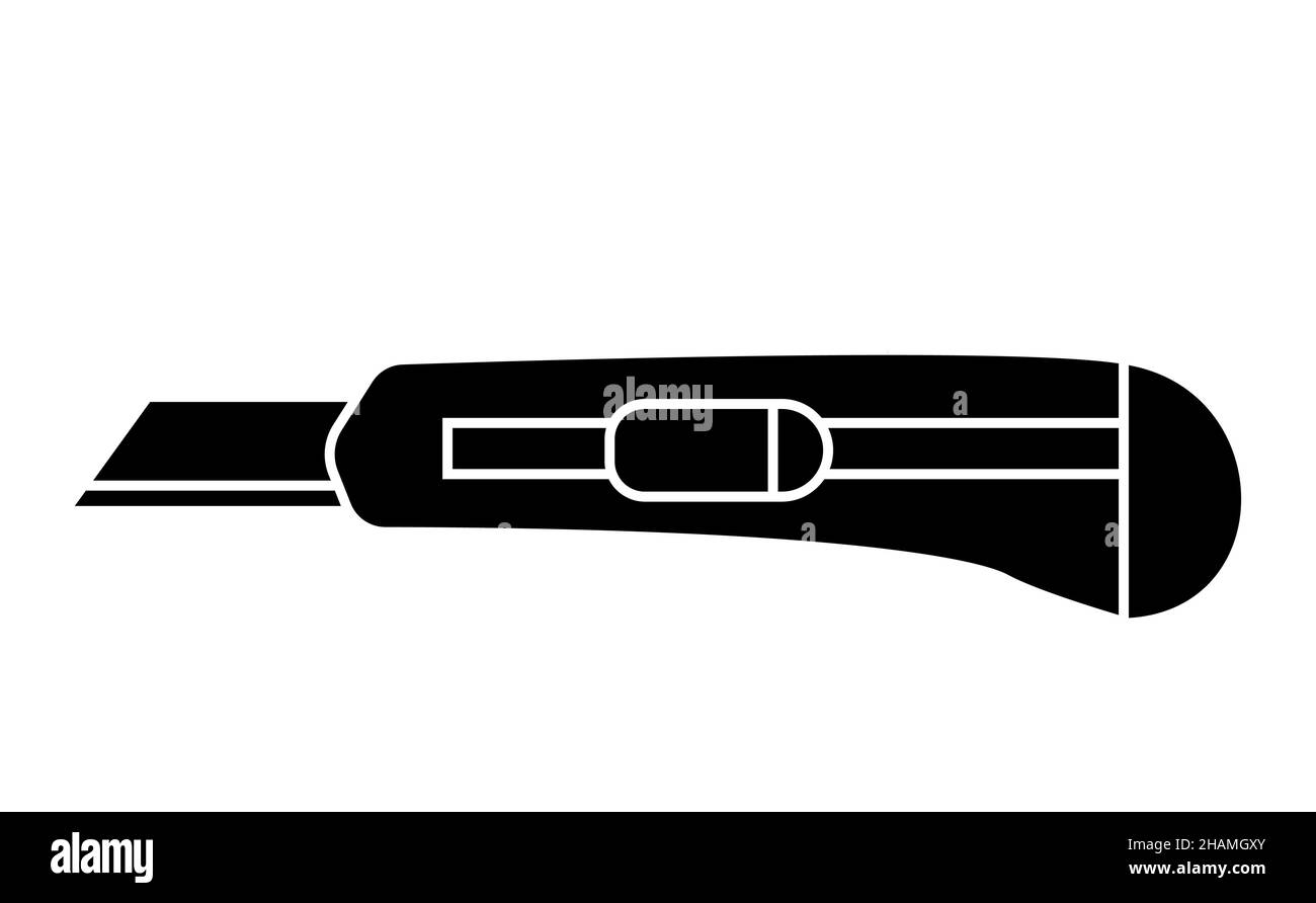 Black cutter knife isolated isolated on white background Stock Vector Image & Art Alamy