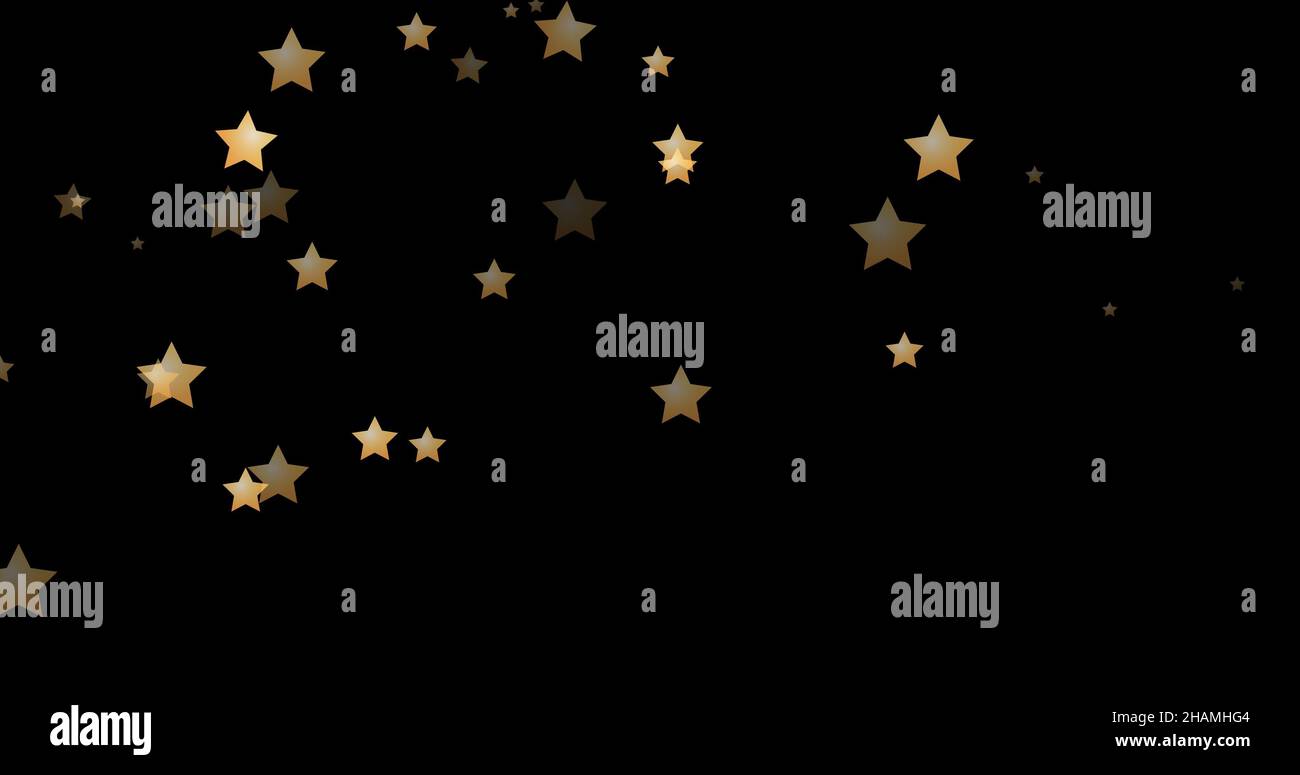 Digital composite image of stars with copy space on black background ...