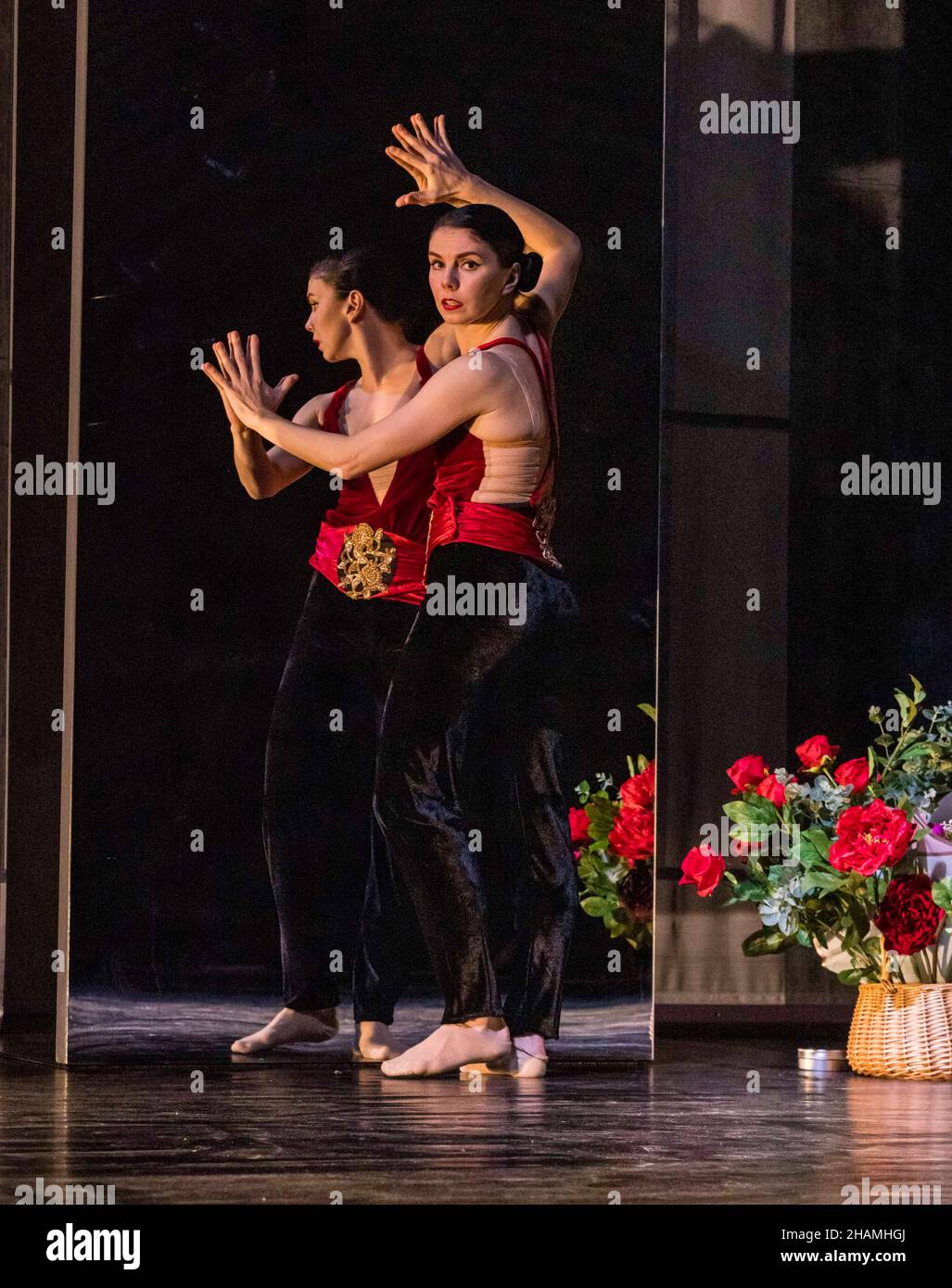 Edinburgh, United Kingdom. 14 December, 2021 Pictured: A spectacular dance interpretation of George Bizet’s classic opera, Carmen is premiered in Edinburgh on 17 & 18 December. Royal Ballet prima Natalia Osipova and choreographer Didy Veldman present a new adaptation of Bizet’s opera combining elements of immersive theatre. Credit: Rich Dyson/Alamy Live News Stock Photo