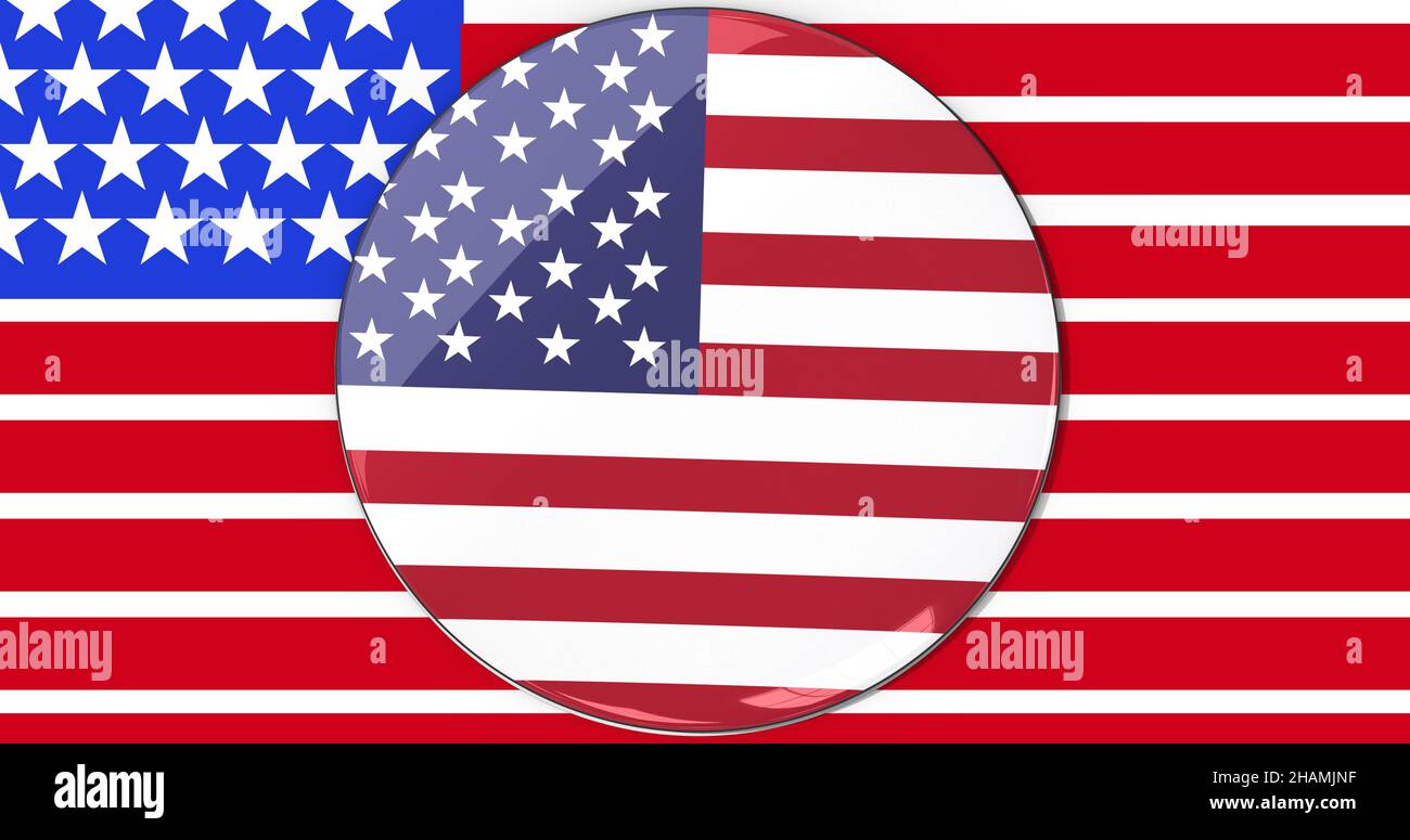 Digital composite image of american flag's stars and red stripes magnified Stock Photo