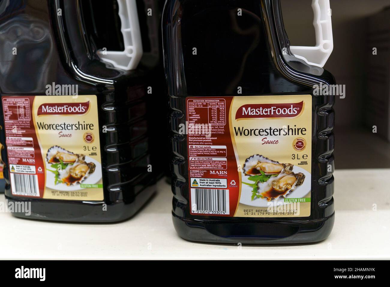 Tyumen, RussiaDecember 02, 2021 MasterFoods soy sauce on store shelf
