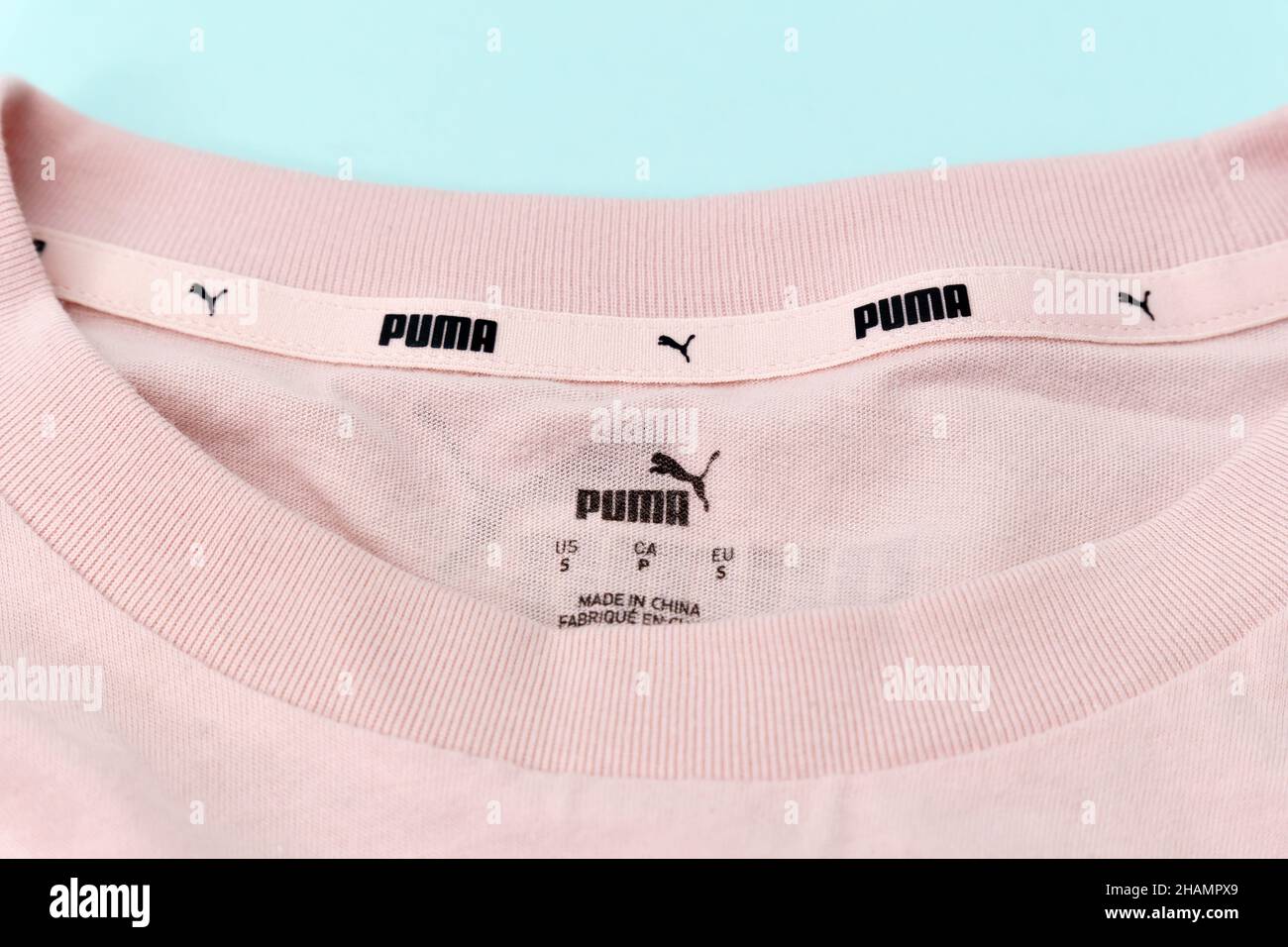 Tyumen, Russia-December 08, 2021: Trademark logo of sportswear manufacturer  PUMA close up Stock Photo - Alamy