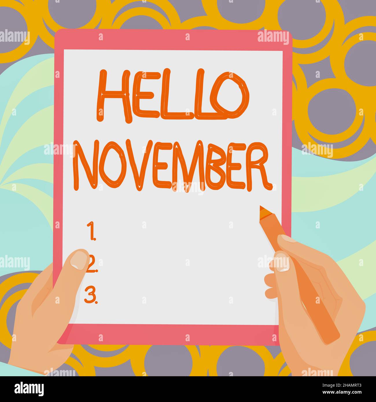 Writing displaying text Hello November. Internet Concept greeting used ...