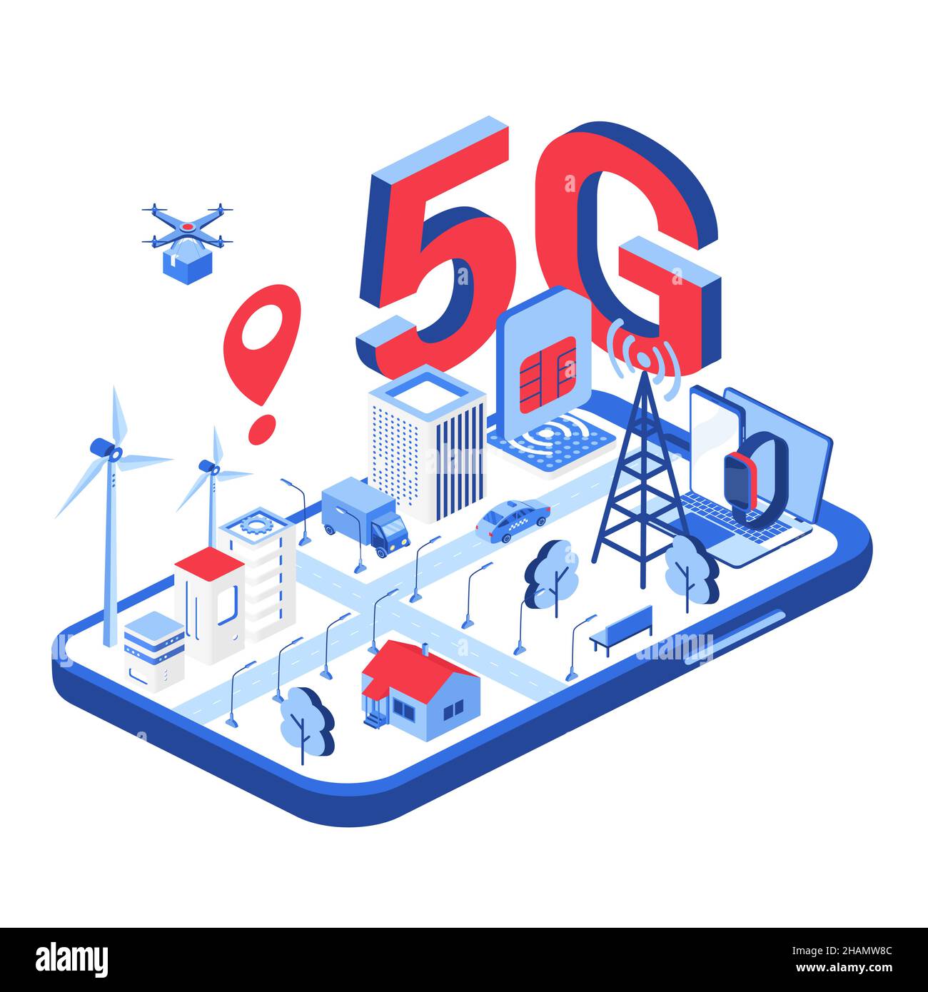 Fifth wireless global generation mobile network. Broadband cellular technology