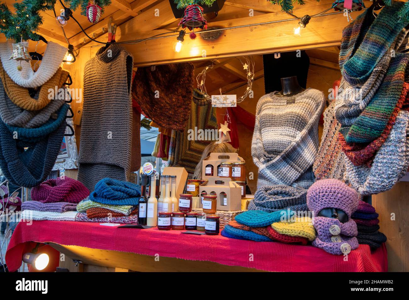 Christmas Market, Lugano, Switzerland, Europe Stock Photo