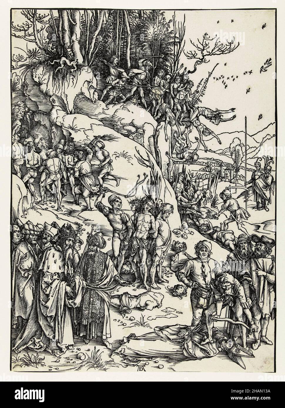 The Martyrdom of the Ten Thousand, print by Albrecht Durer, 1494-1498 Stock Photo