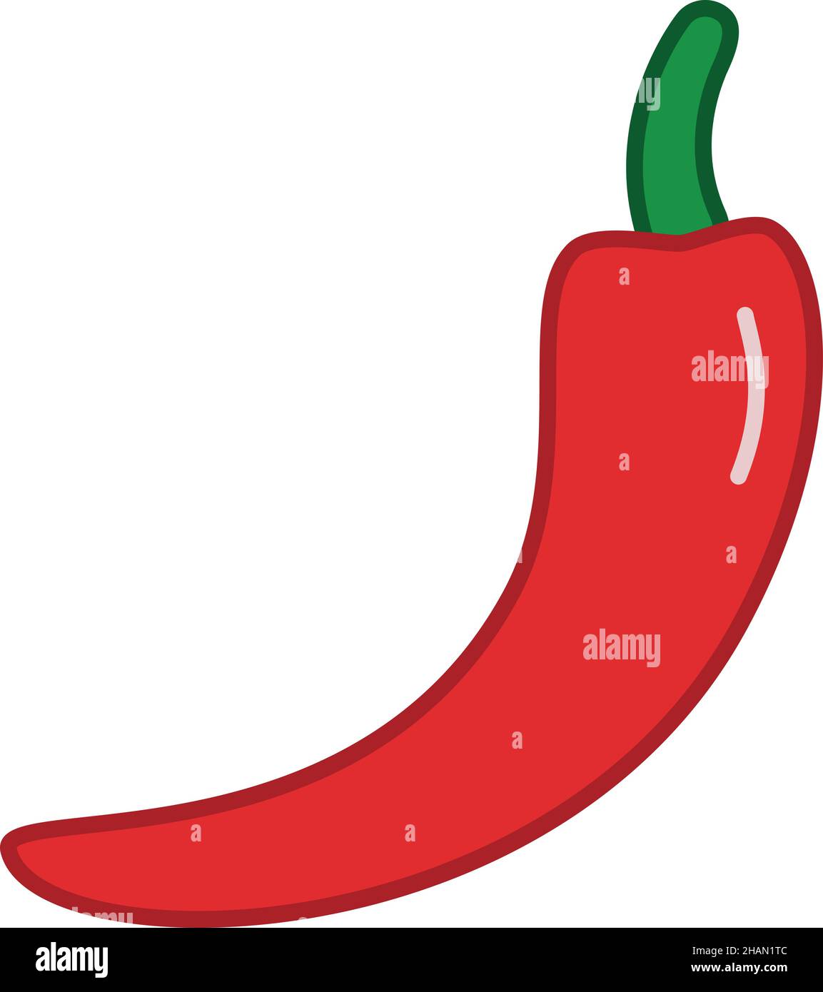 Chili Pepper Filled Outline Icon Vegetable Vector Stock Vector Image