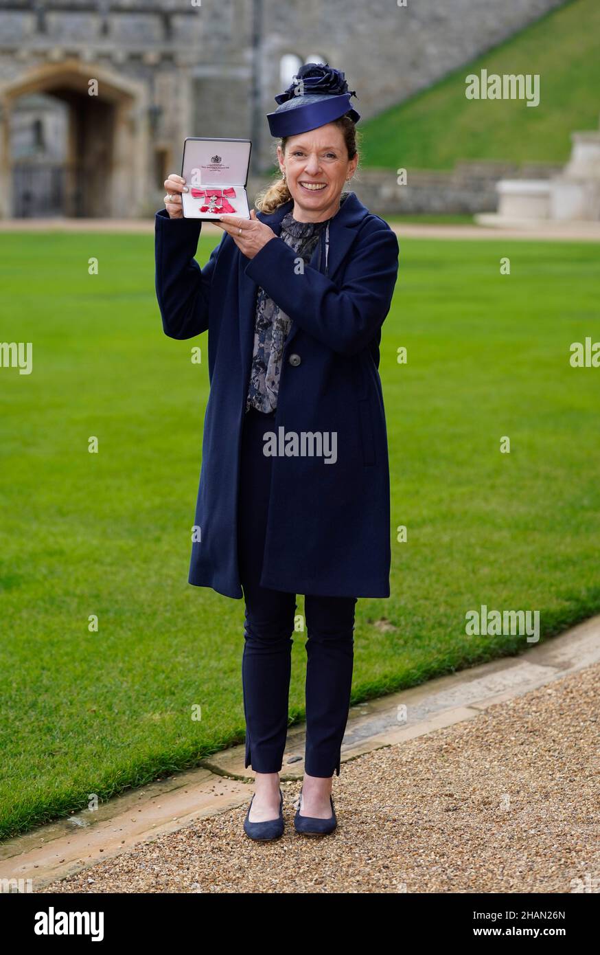 Kelda Wood after being made a MBE by the Princess Royal during a