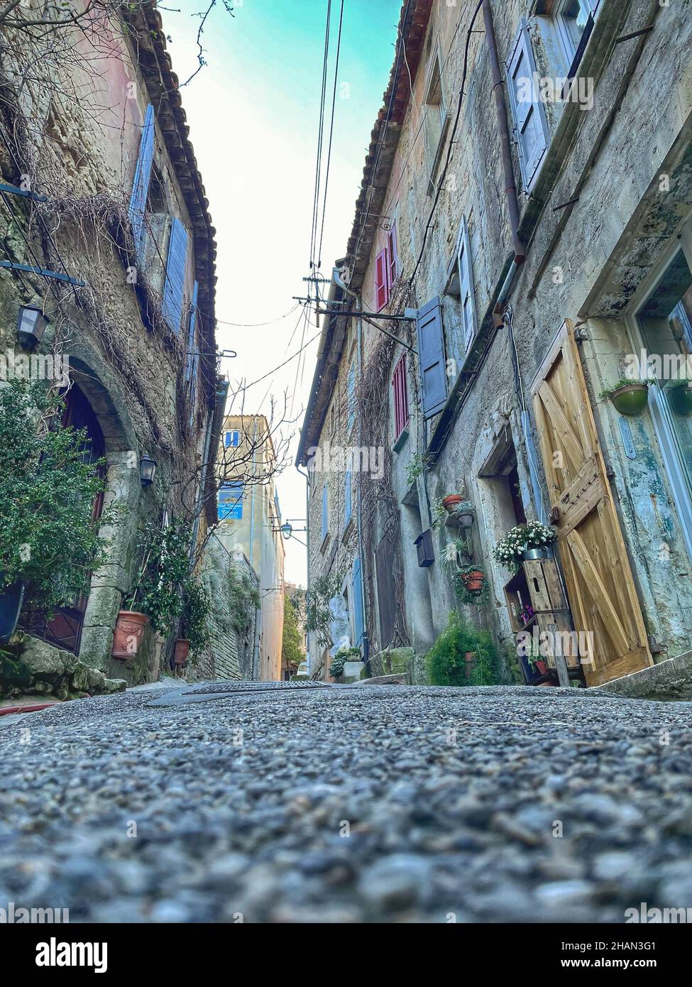 Street in hilltop village Stock Photo Alamy