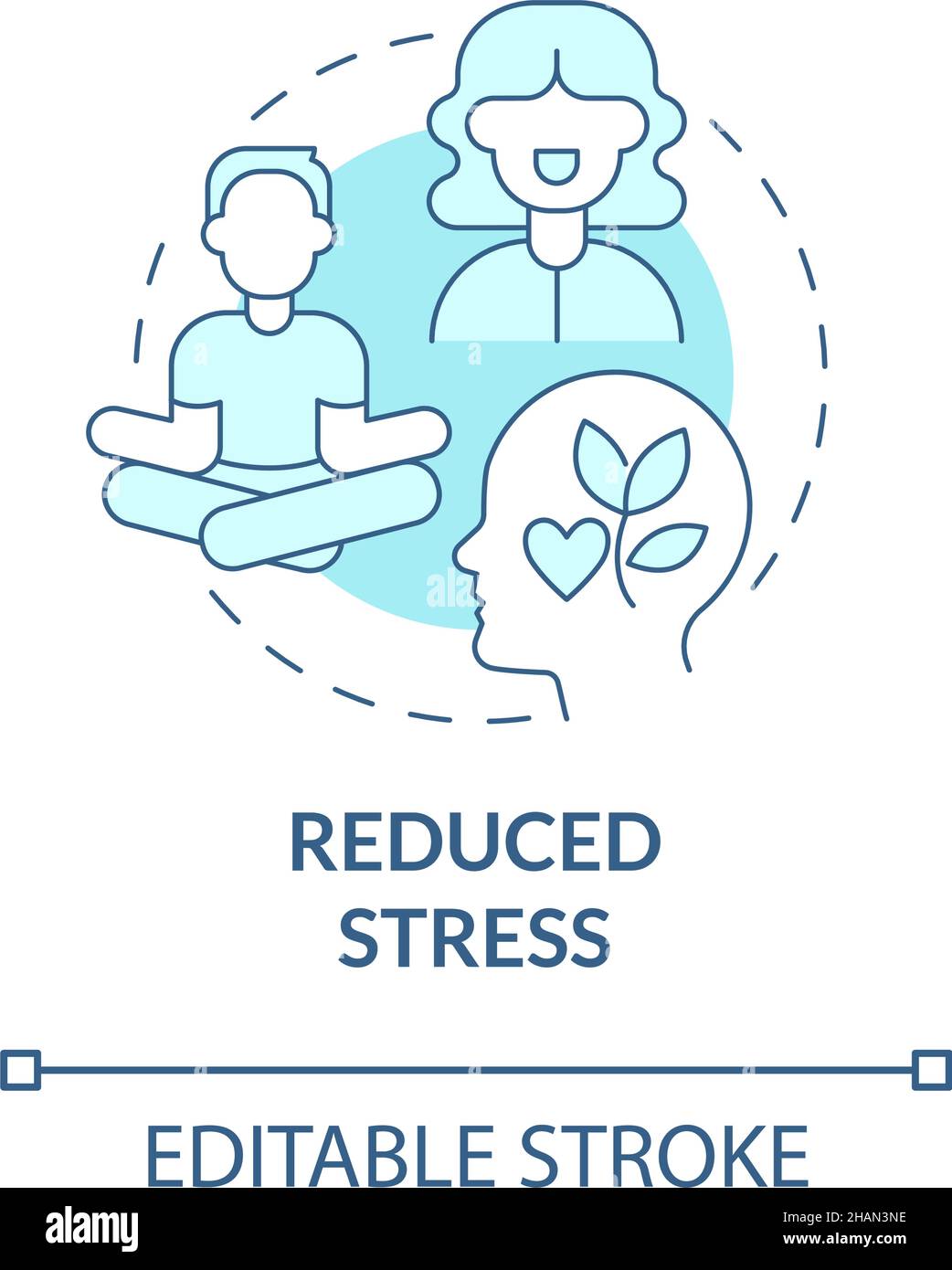 Reduce stress turquoise concept icon Stock Vector Image & Art - Alamy