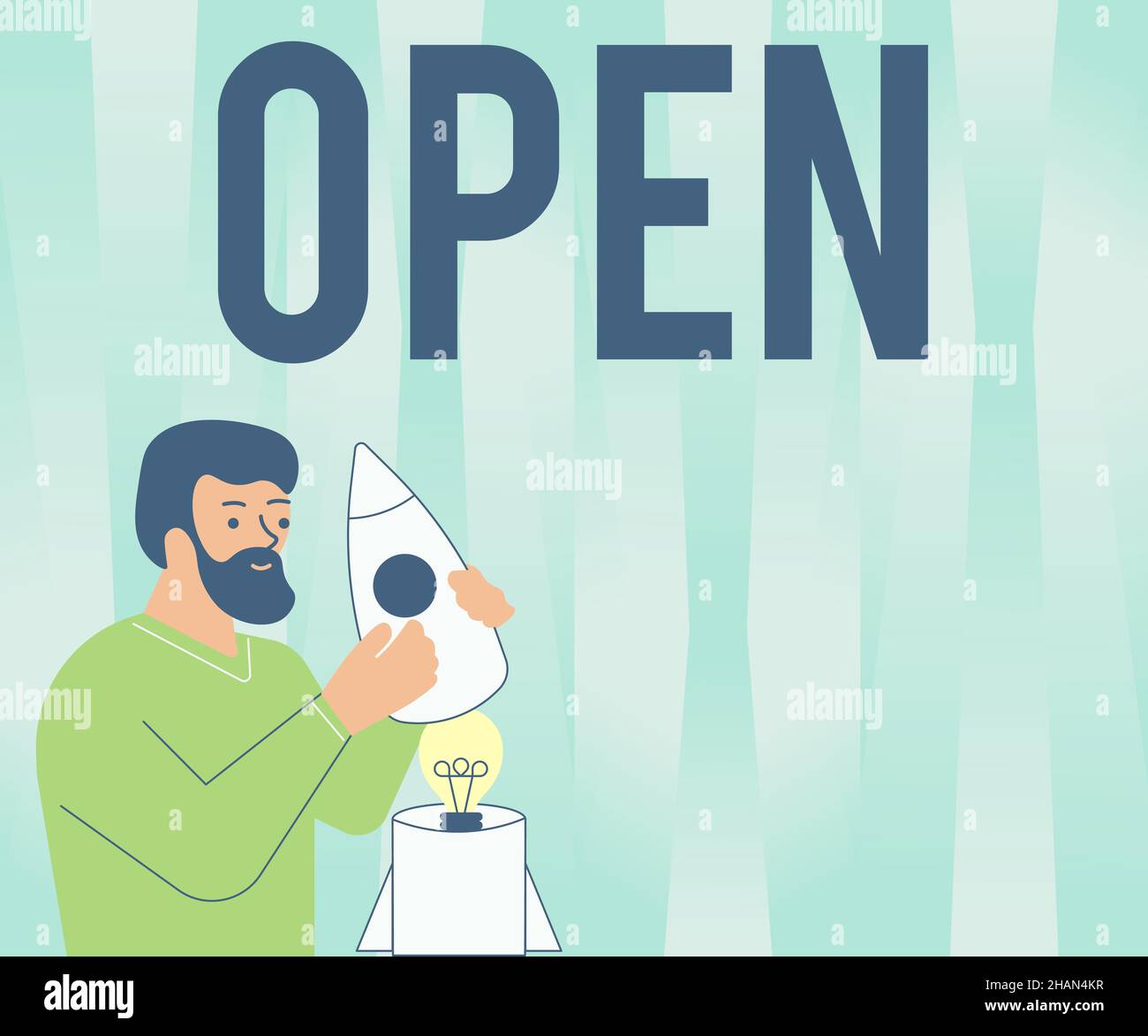 Conceptual Display Open Word For New Beginning Business Venture 