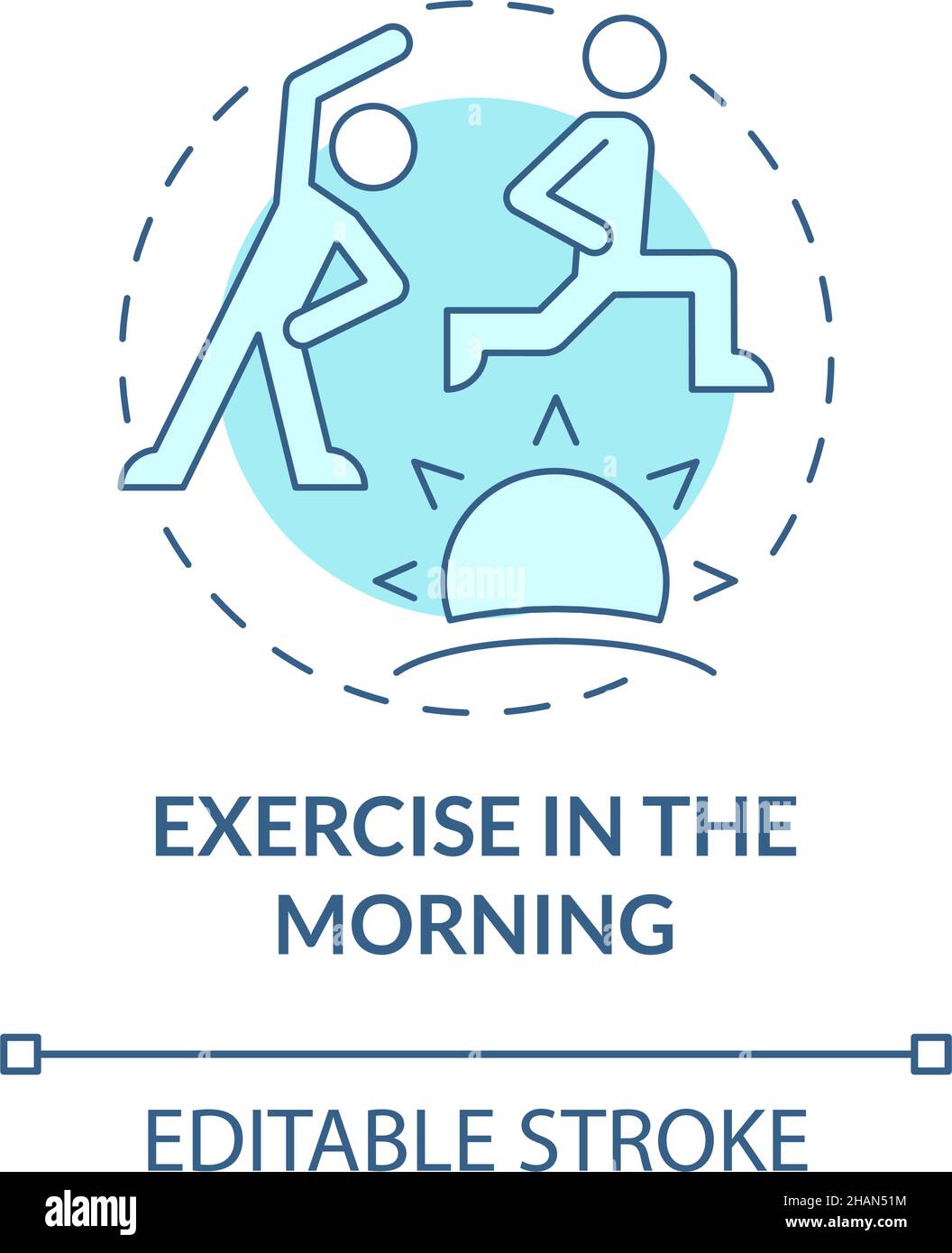 Exercise in morning turquoise concept icon Stock Vector Image & Art - Alamy
